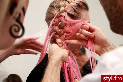 Kolorowe Warkocze Proste Na co dzień Długie Fryzury