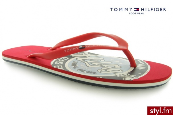 Tommy Hilfiger JAPONKI FRANCIS 7 A RED - Klapki Buty Moda