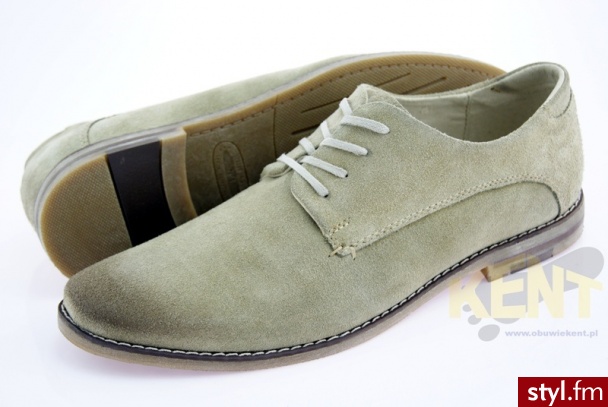 KENT 215 BEŻOWE - Męskie buty skórzane, krok w stronę dobrego stylu Półbuty Odcienie szarości i srebra - Półbuty Buty Moda