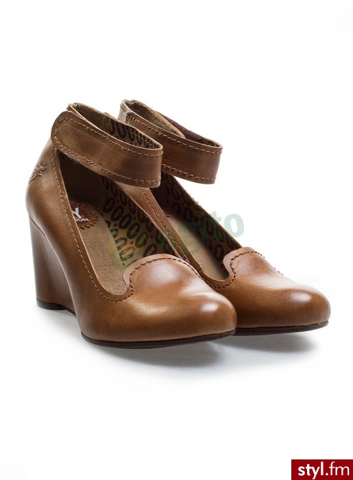 FLY LONDON Półbuty gita na koturnie brązowe 833095 - Koturny Buty Moda