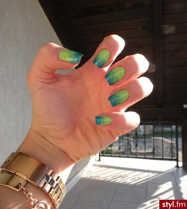 ombre green  - Naturalne Paznokcie