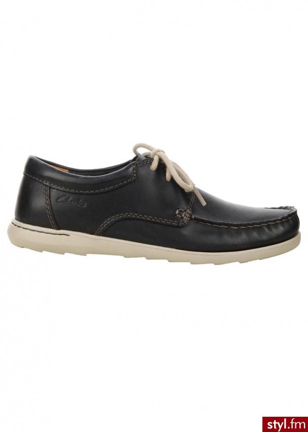 CLARKS Półbuty redruth go granatowy Czarny Wizytowe - Półbuty Buty Moda