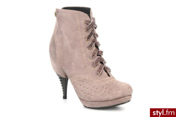 Feud PÓŁBUTY I BOTKI BECKON BY FEUD (Różowy) - Botki Buty Moda