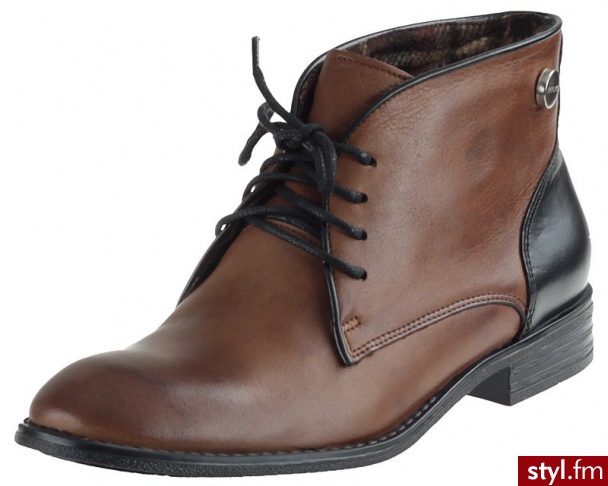 Ryłko Botki z1U99A Brązowo-czarne DU1 - Botki Buty Moda