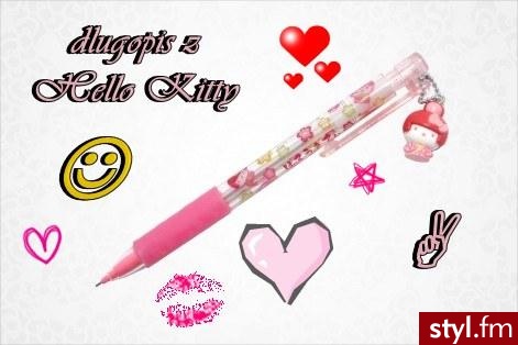 Dlugopis z Hello Kitty. Jak ktos lubi kolor rózowy to prosze dla was RÓZOWY DLUGOPIS ,,HELLO KITTY\'\' - Gadżety Inne Moda