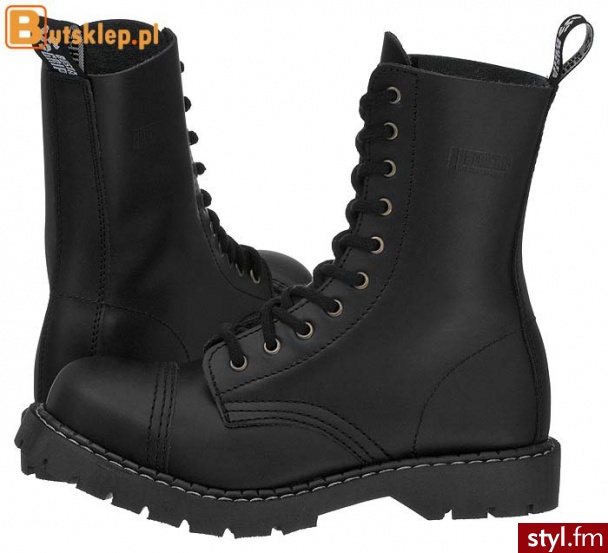 Bustagrip BUTY MĘSKIE PÓŁBUTY (BG1-1010B) Czarny - Glany Buty Moda