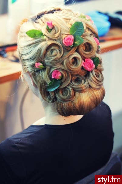 Blond Kok Proste Ślubne Długie Fryzury