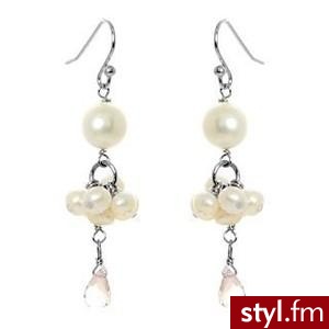 Silver rose quartz, pearl earrings - Polyvore. Pobrano ze strony: http://www.polyvore.com/silver_rose_quartz_pearl_earrings/thing?id=2076749 - Pozostałe Dodatki Moda