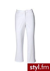 Bonprix Spodnie ze stretchem 7/8 białe 965154_7583 - Pozostałe Spodnie Moda
