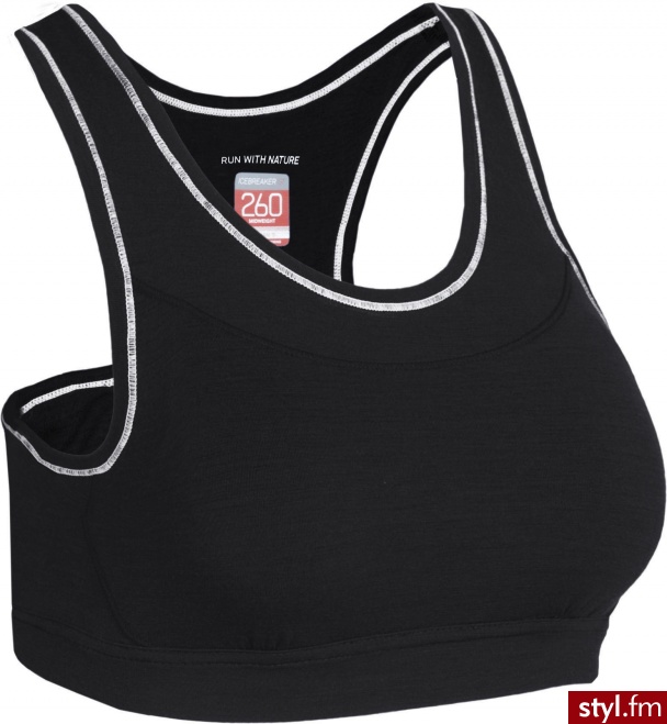 Icebreaker biustonosz Run Rush Bra W Black M Czarny - Biustonosze Bielizna Moda