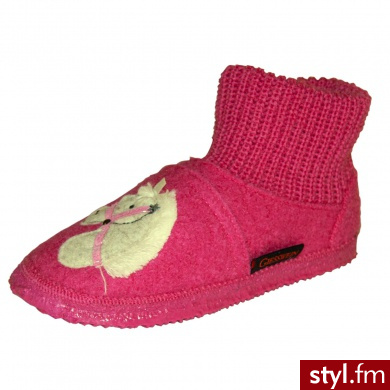Giesswein Girls Kapcie KITzEN himbeer - Pozostałe Buty Moda