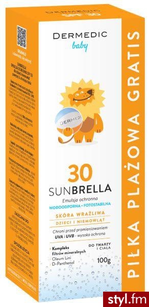 DERMEDIC BABY SUNBRELLA Emulsja ochronna dla dzieci i niemowląt SPF 30 100g - Emu Buty Moda