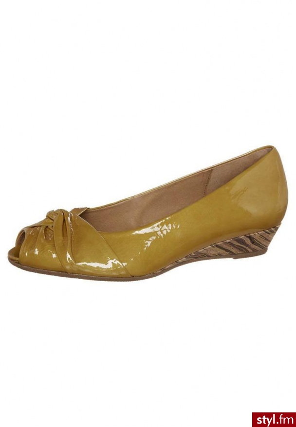 Gabor Baleriny Peep Toe żółty (62.591) - Balerinki Buty Moda
