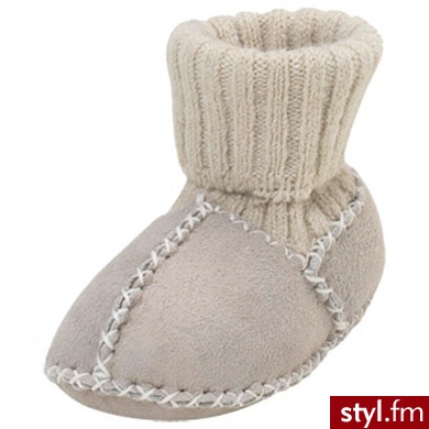 Playshoes Kapcie z wełny owczej ze skarpetką kolor naturalny - Pozostałe Buty Moda