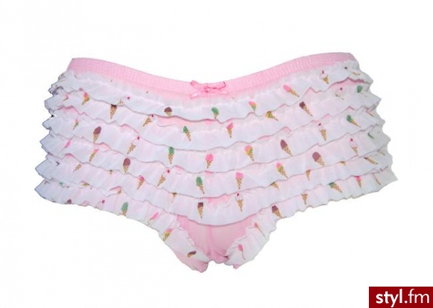 Słodkie majteczki z falbankami na których znajdują się lody w rożkach - 16.99$ - Pozostałe Ciuchy Moda