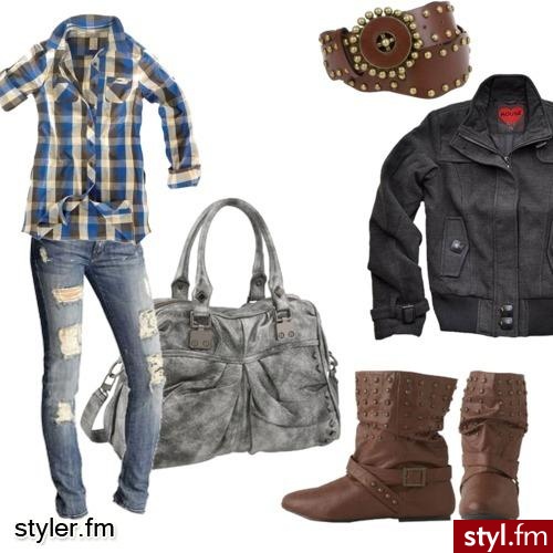 plus brązowy szallik - Styler