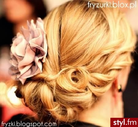 Blond Upięcie Proste Wieczorowe Długie Fryzury
