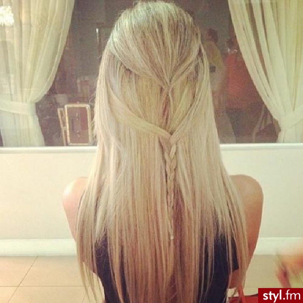 Blond Warkocze Proste Na co dzień Długie Fryzury