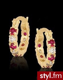 Ruby -  kolczyki złote kółeczka - Kolczyki Biżuteria Moda
