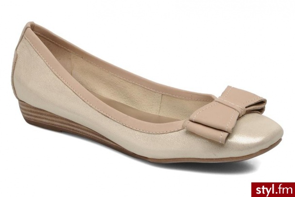 JB MARTIN BALERINKI ANABELLA BY (złoty) - Balerinki Buty Moda