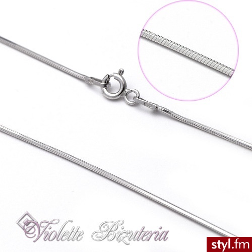 Violette  Srebrny Łańcuszek Żmijka dł.50cm gr1.2mm nr.3950 - Łańcuszki Biżuteria Moda