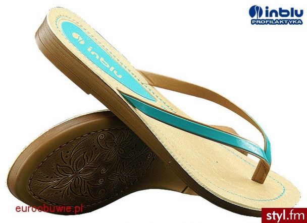 INBLU Obuwie Damskie Japonki IN-IR-20-094 - Niebieskie - Klapki Buty Moda