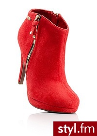 Bonprix Botki czerwony 957936_24409 - Botki Buty Moda