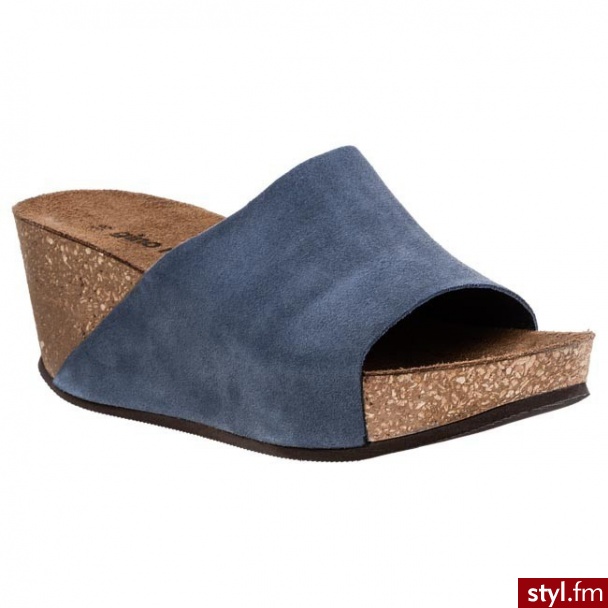Gino Rossi Klapki DL649L-TWO-CWCW-5300-0 Niebieski - Klapki Buty Moda