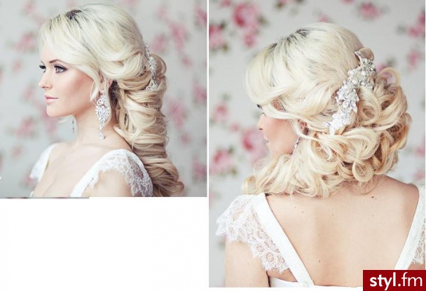 Blond Upięcie Kręcone Ślubne Długie Fryzury