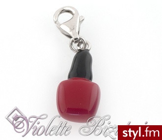 Violette Srebrna przywieszka czerwona szminka 647 - Wisiorki Biżuteria Moda