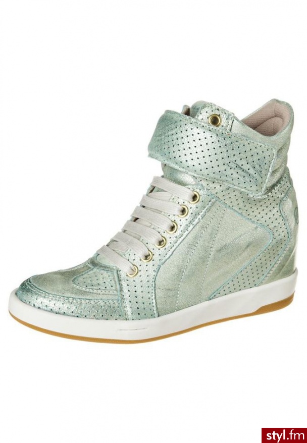 Bronx Botki na koturnie zielony - Botki Buty Moda