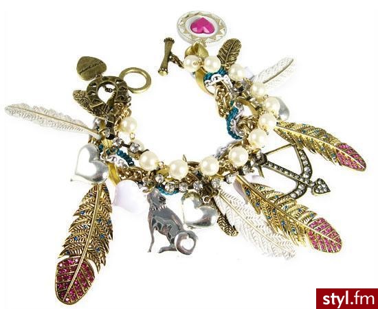 Bronsoletka z piórami od Betsey Johnson - 140$ - Pozostałe Dodatki Moda