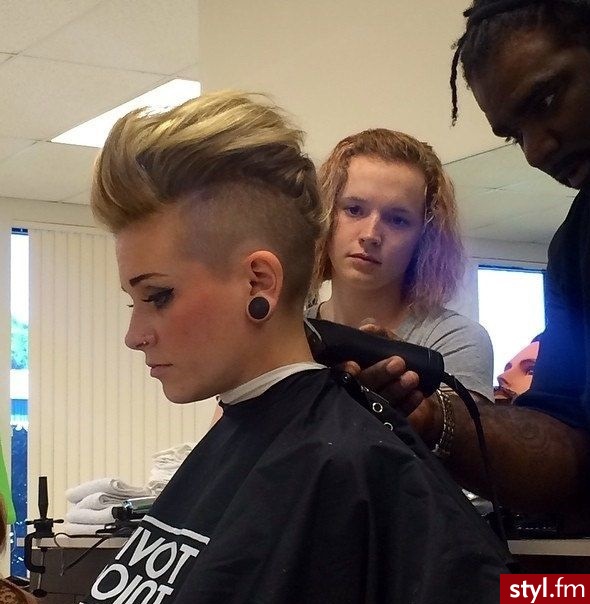 Blond Irokez damski Proste Na co dzień Krótkie Fryzury