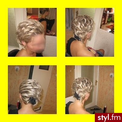Blond Rozpuszczone Kręcone Wieczorowe Krótkie Fryzury
