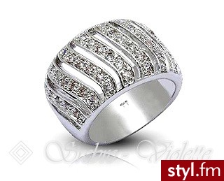 Violette Srebrny pierścionek z cyrkoniami RS00787 - Pierścionki Biżuteria Moda