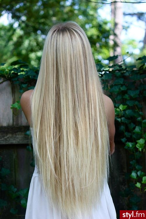 Blond Rozpuszczone Proste Na co dzień Długie Fryzury