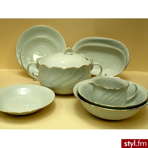 Porcelana krzysztof serwis obiadowy 12/43 daphne obwoluta złota - Pozostałe Biżuteria Moda