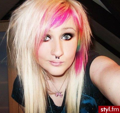 Blond EMO Alternatywne Długie Fryzury