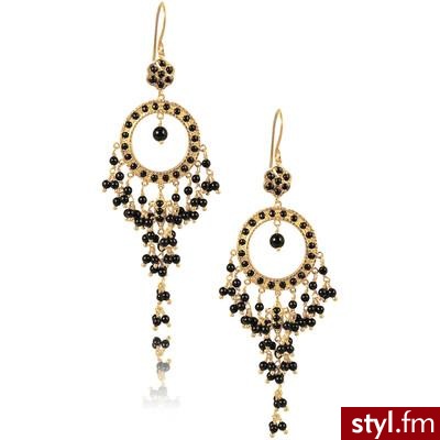 Black Onyx Nikita Earrings - Isharya - Polyvore. Pobrano ze strony: http://www.polyvore.com/black_onyx_nikita_earrings/thing?id=18957783 - Pozostałe Dodatki Moda