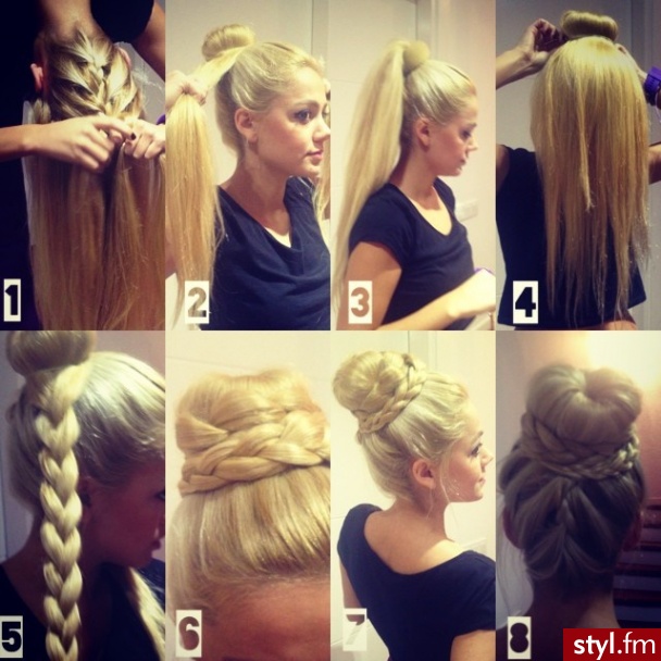 Blond Warkocze Proste Na co dzień Długie Fryzury