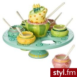 obrotowy talerz z małymi kubeczkami do których możesz nasypać różnych dodatków do lodów, ciasteczek itp. - 39.99 - Gadżety Inne Moda