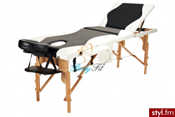 BODYFiT Łóżko do masażu 3 segmentowe dwukolorowe czarno - białe - Body Bielizna Moda