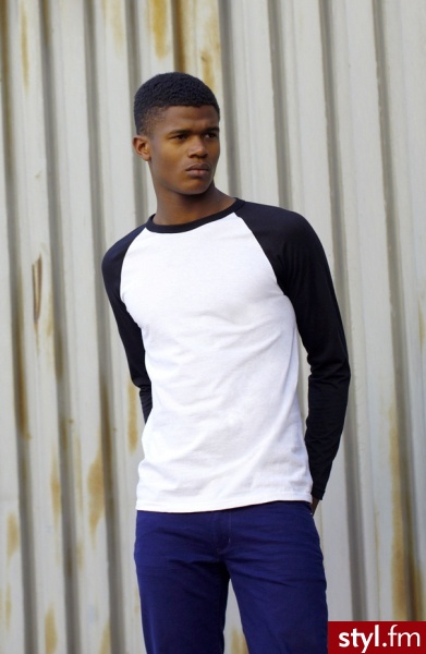 Fruit Of The Loom Męski T-shirt Baseball longsleeve - Sportowe Buty Moda