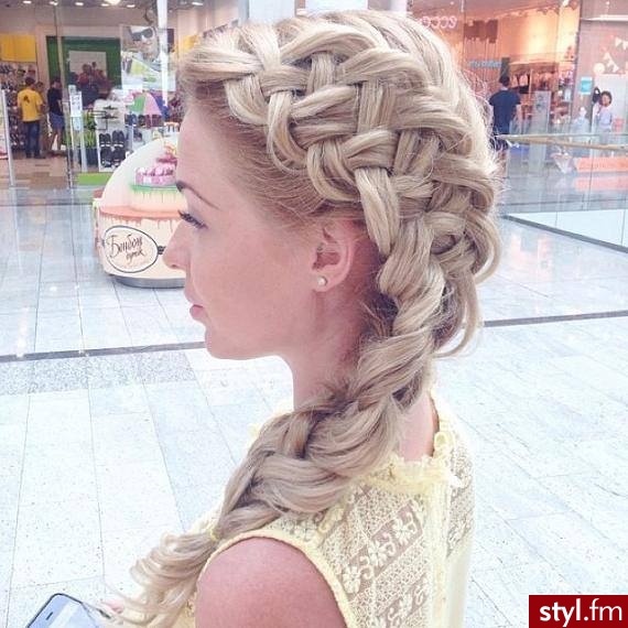 Blond Warkocze Proste Na co dzień Długie Fryzury