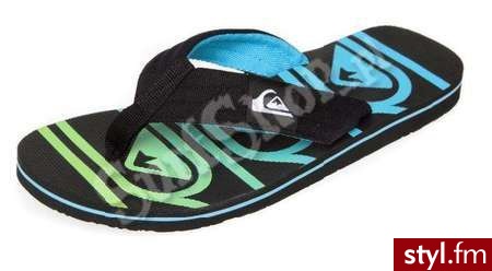 KLAPKI QUIKSILVER 2011 LAYBACK PRINT 46 BLACK - MĘSKIE - Klapki Buty Moda