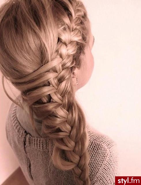 Blond Warkocze Proste Na co dzień Długie Fryzury