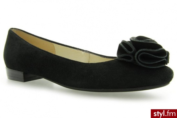 Inne BALERINKI PAOLA MARTANI BLACK WELUR - Balerinki Buty Moda