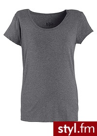 Bonprix Shirt szary melanż 943561_893 - Bluzki Ciuchy Moda