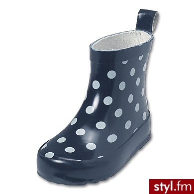 PLAYSHOES  Kalosze w białe kropki niebieski - Kalosze Buty Moda