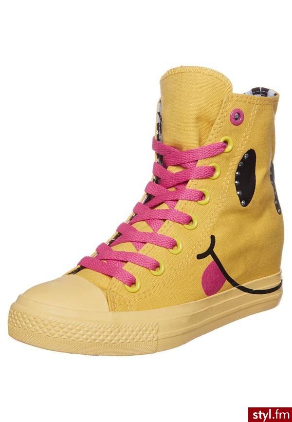 Skechers GIMME OUTTA SIGHT Botki na koturnie żółty 39124 - Botki Buty Moda